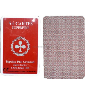 JEU DE 54 CARTES ROUGES SUPERFINE GRIMAUD